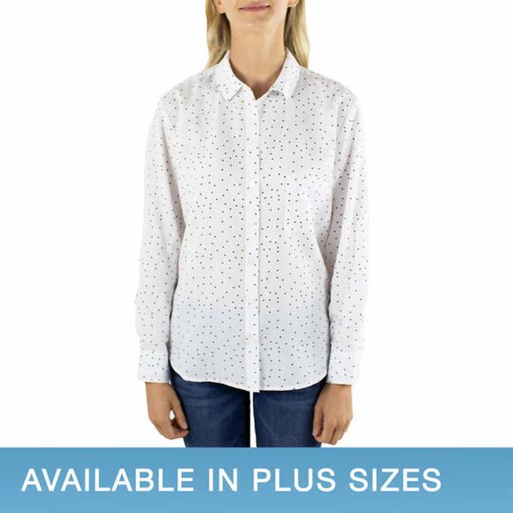 Jachs Girlfriend Ladies' Long Sleeve Button-Up Blouse   White - Picture 1 of 3
